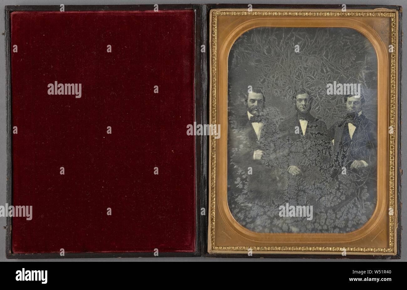 Portrait von drei Sitzen Männer, Jeremia Gurney (American, 1812-1895), 1852 - 1857, Daguerreotypie Stockfoto