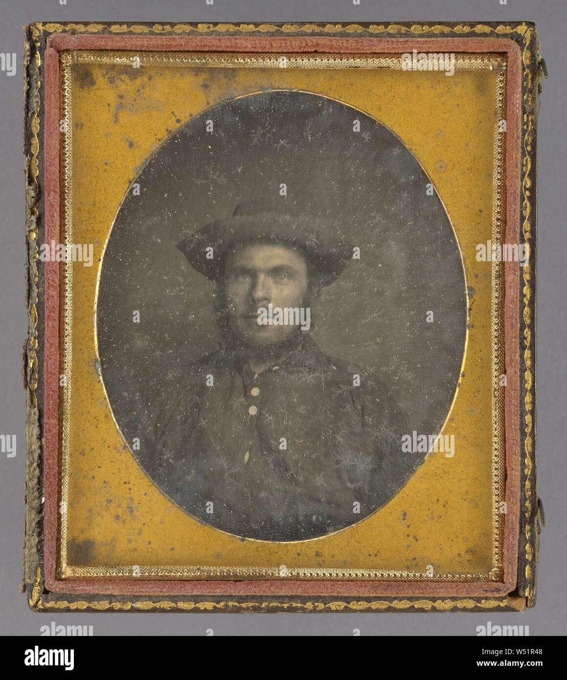 Porträt einer California Gold Rush Miner, George H. Johnson (USA, 1823 - 1879), 1850-1851, Daguerreotypie Stockfoto