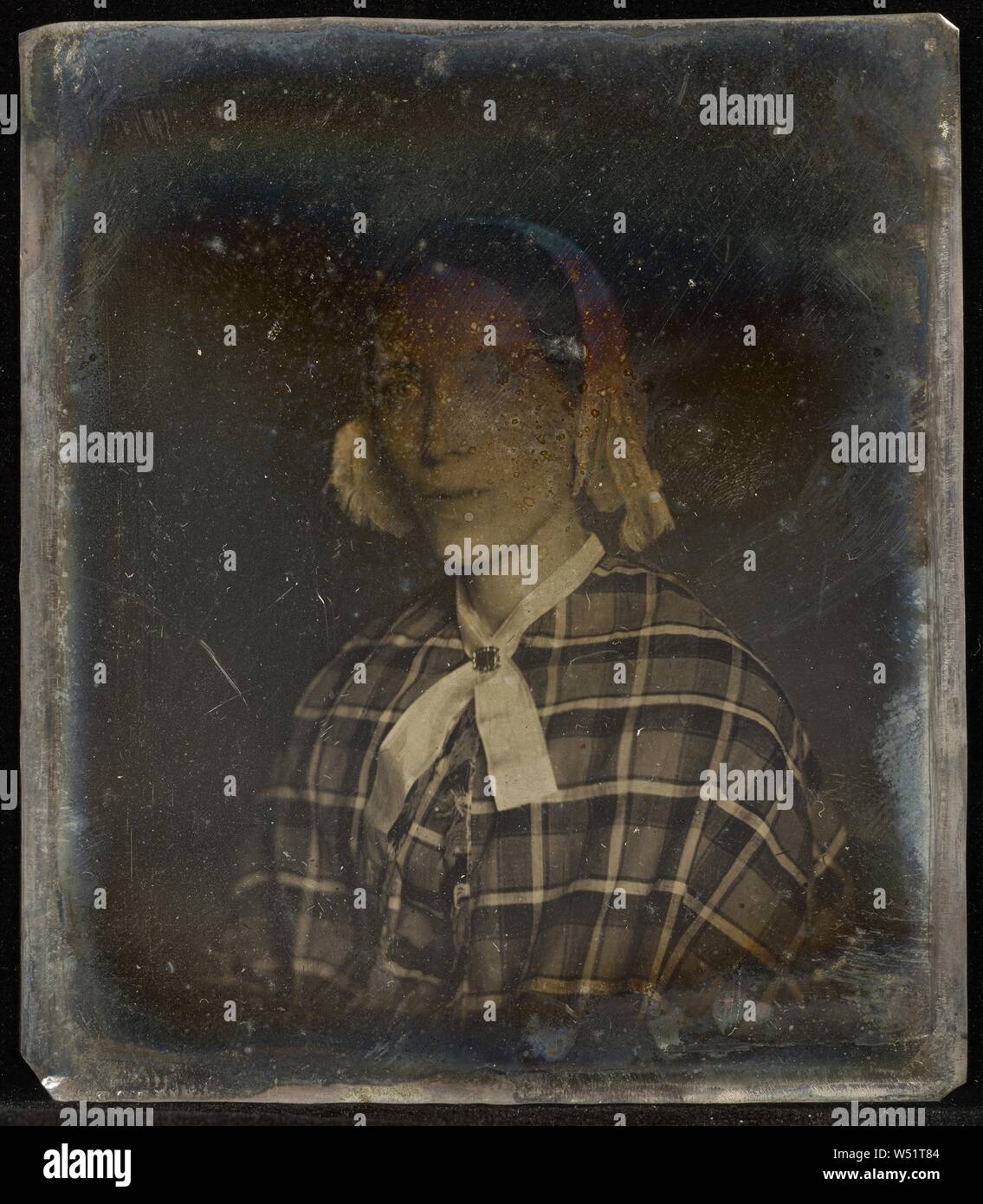 Portrait von Julia Benson Upton, B.F. Upton (American, Born 1818, aktive Minneapolis und St. Antonius, Minnesota, Badewanne, Maine und Chicago, Illinois 1857 - 1879), 1847-1851, Daguerreotypie, 8,1 × 6,8 cm (3 3/16 x 2 11/16 in Stockfoto