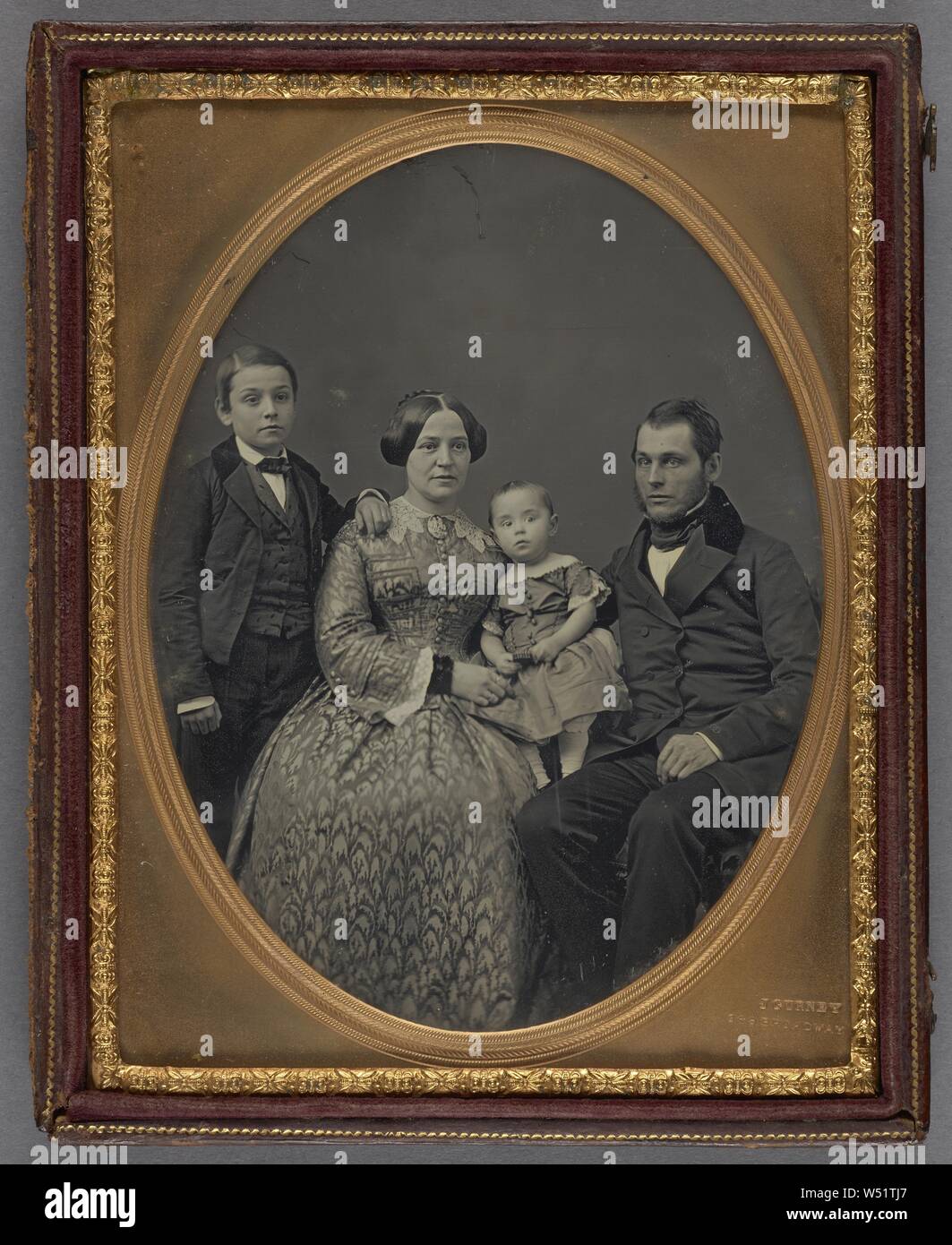 Gruppe Porträt einer unbekannten Familie, Jeremia Gurney (American, 1812-1895), über 1851, Daguerreotypie Stockfoto