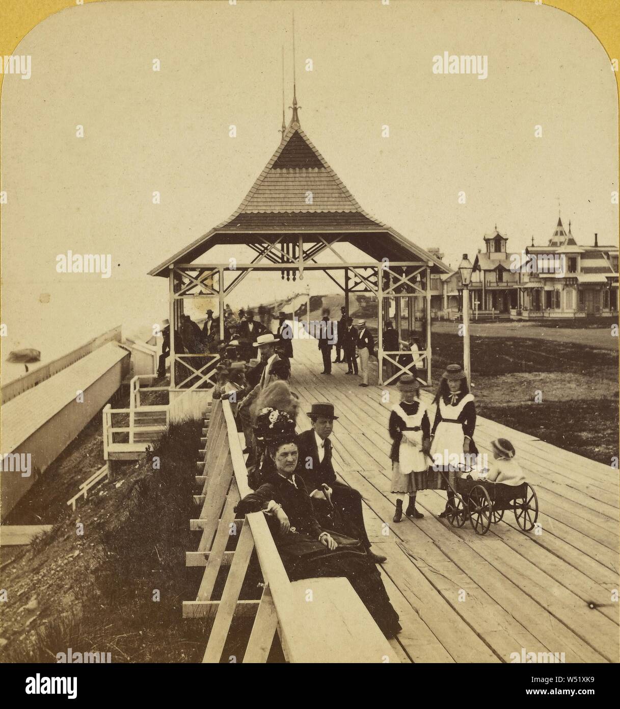 Oak Bluff zu Fuß. Martha's Vineyard., SF. Adams (American, 1844-1876), 1860-1880, Eiweiß silber Drucken Stockfoto