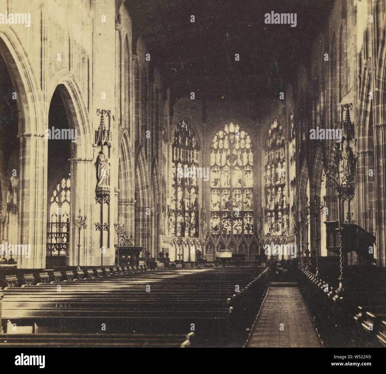 Coventry - Kirche St. Michael, Interieur, Osten suchen. Warwickshire, England, Francis Bedford (Englisch, 1815/1816 - 1894), ca. 1867 - 1868, Eiweiß silber Drucken Stockfoto