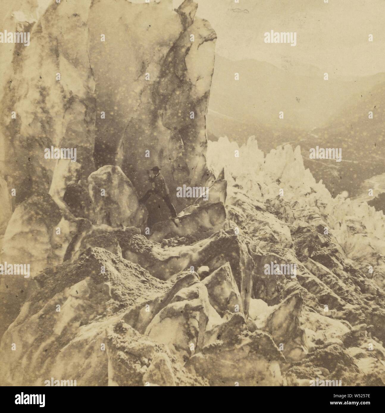 Glacier de bois Chamounix, Adolphe Braun (Französisch, 1812-1877), über 1865, Eiweiß silber Drucken Stockfoto