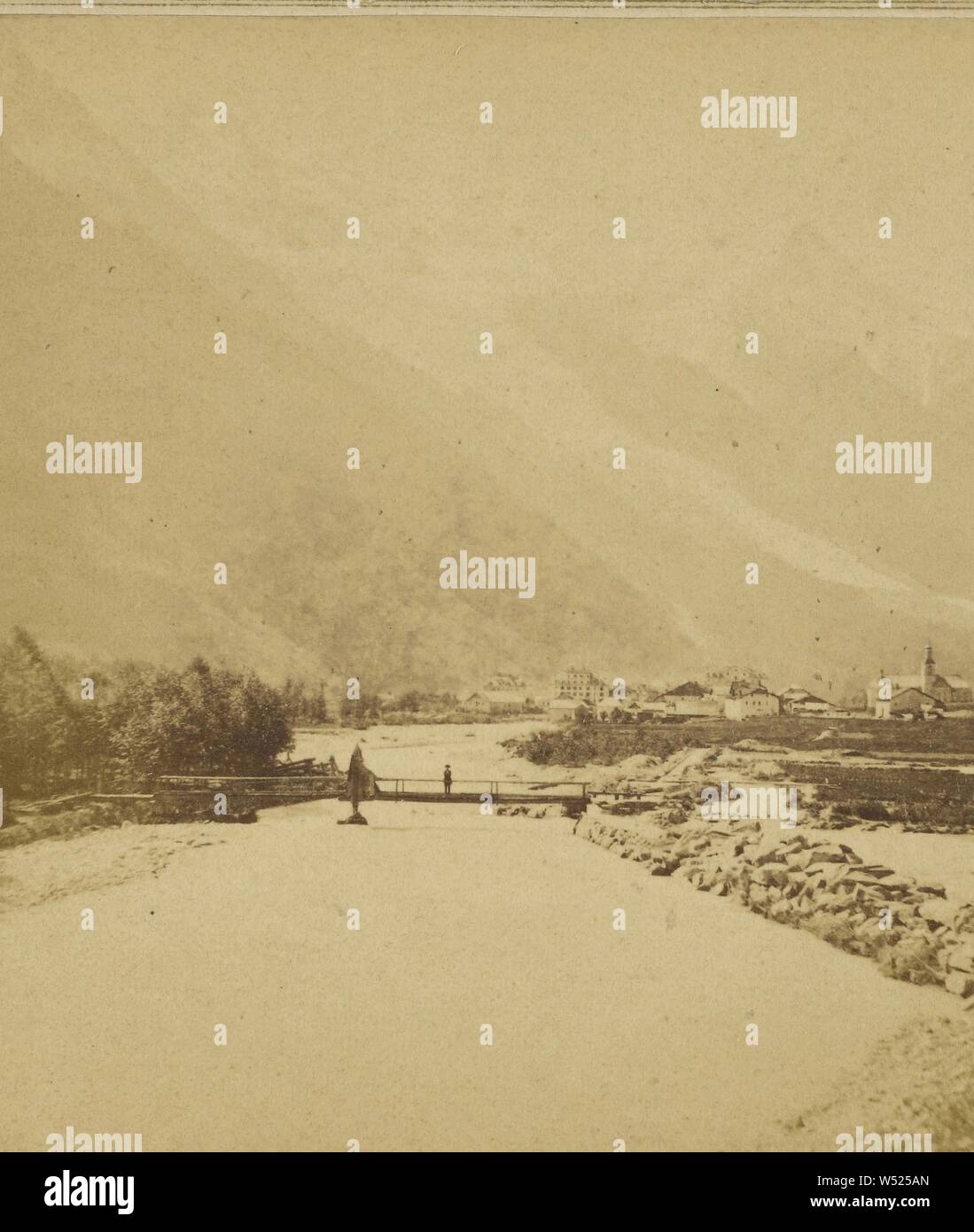 Chamounix et le Mont-Blanc., Adolphe Braun (Französisch, 1812-1877), über 1865, Eiweiß silber Drucken Stockfoto