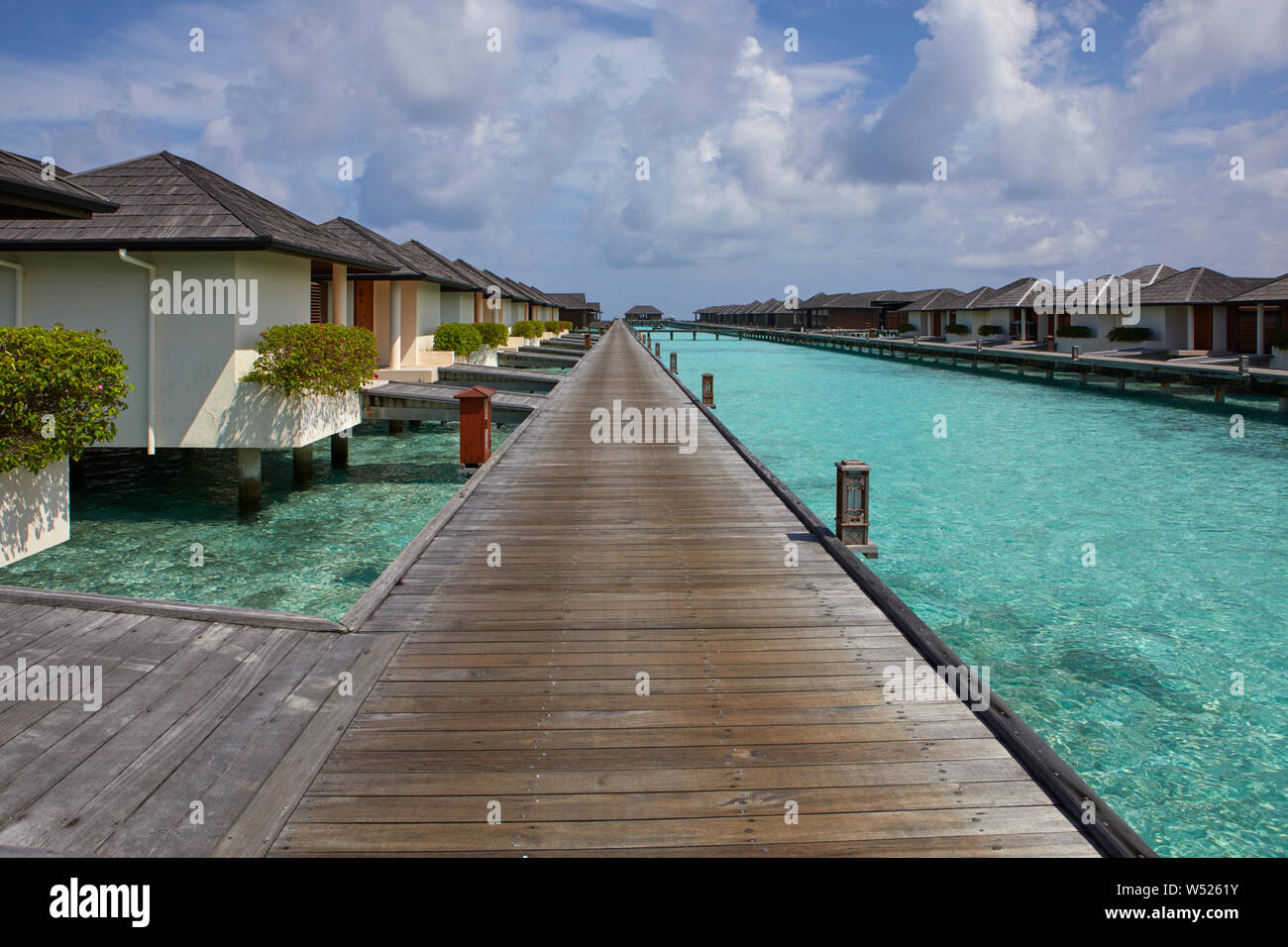 Fußgängerbrücke von Paradise Island (Malediven Lankanfinolhu), Stockfoto