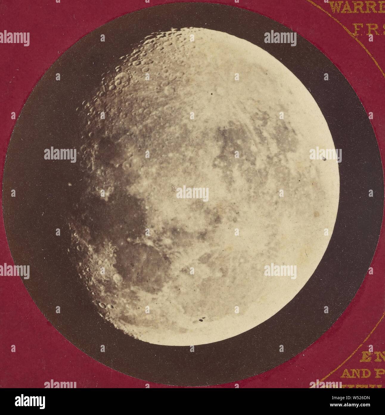 Der Mond (links) 12.08.1862, (rechts) Oktober 3, 1860, Warren De la Rue (British, 1815-1889), Negative erweiterten von Beck & Beck Smith, Beck & Beck Smith, negative 12. August 1862 und 3. Oktober 1860, über 1862, Eiweiß Silber drucken, Berg: 8,6 × 17,5 cm (3 3/8 x 6 7/8 in Stockfoto