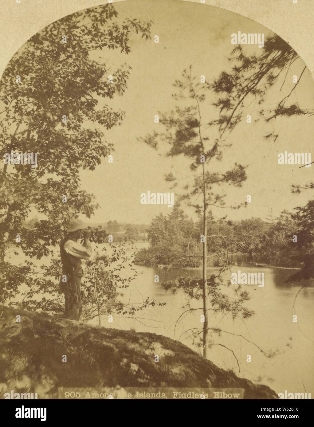 Unter den Inseln, Fiddler's Elbow, James Esson (Kanada, 1854-1933), 1880, Eiweiß silber Drucken Stockfoto