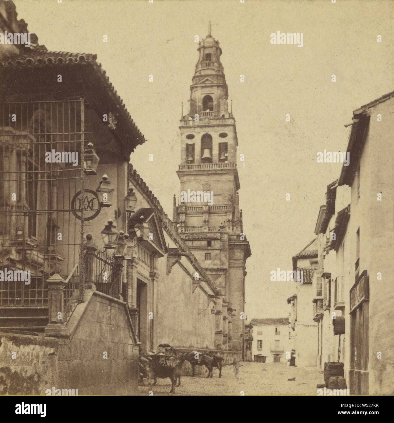 Cordova - Turm der Kathedrale., Frank Maurer Gut (Englisch, 1839-1928), ca. 1870, Eiweiß silber Drucken Stockfoto