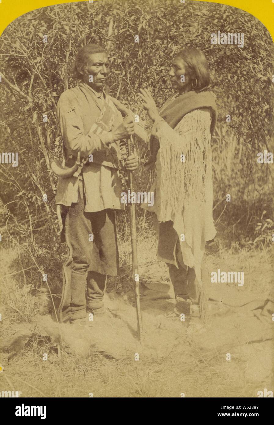 Inder zählen. U-In-Ta Utes. Das Leben in der U-in-ta Tal, am Westhang der Wasatch Berge in Utah., John K. Hillers (American, 1843 - 1925), ca. 1874, Eiweiß silber Drucken Stockfoto