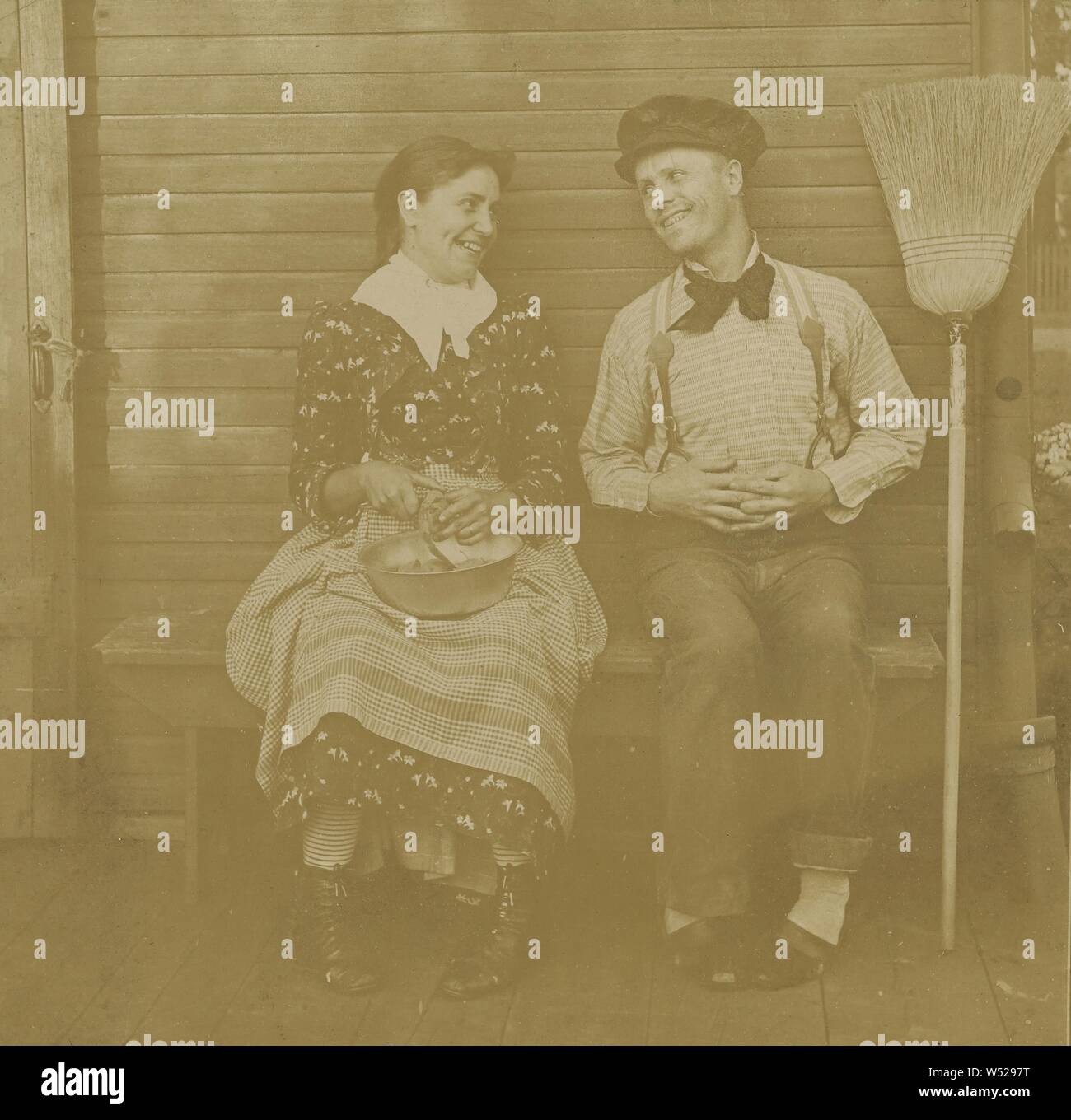 Der scheue Lover., Keystone, Co (USA, 1892 - 1963), um 1900, Silbergelatineabzug Stockfoto