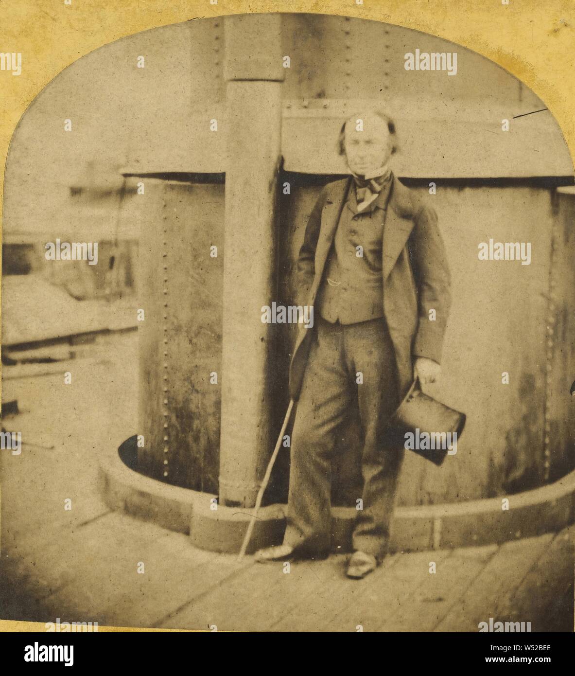 I.K. Brunel, Esq., (bei seinem letzten Besuch das Schiff übernommen.) Die Great Eastern, London Stereoscopic Company (Aktiv 1854 - 1890), ca. 1859, Eiweiß silber Drucken Stockfoto