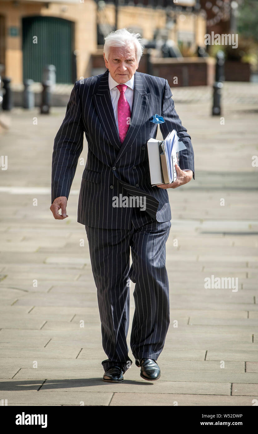 Ehemalige Tory Wartungstafel Harvey Proctor, kommt an Crown Court Newcastle vor der Verurteilung von Carl Buche, der Westminster VIP-pädophilen Ankläger, der am Montag der 12 Grafen von rechtsbeugung überführt wurde und ein Betrug. Stockfoto