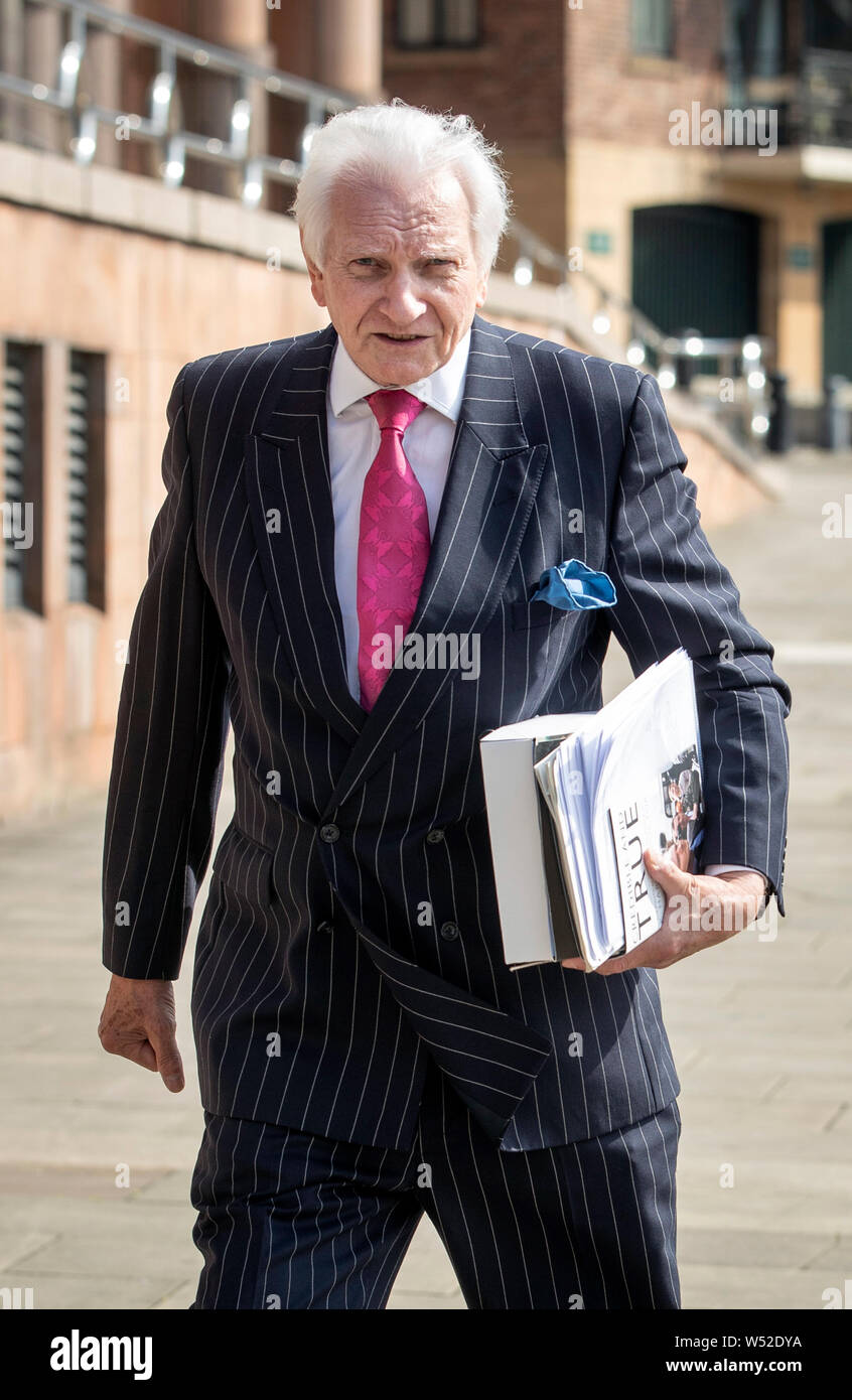 Ehemalige Tory Wartungstafel Harvey Proctor, kommt an Crown Court Newcastle vor der Verurteilung von Carl Buche, der Westminster VIP-pädophilen Ankläger, der am Montag der 12 Grafen von rechtsbeugung überführt wurde und ein Betrug. Stockfoto