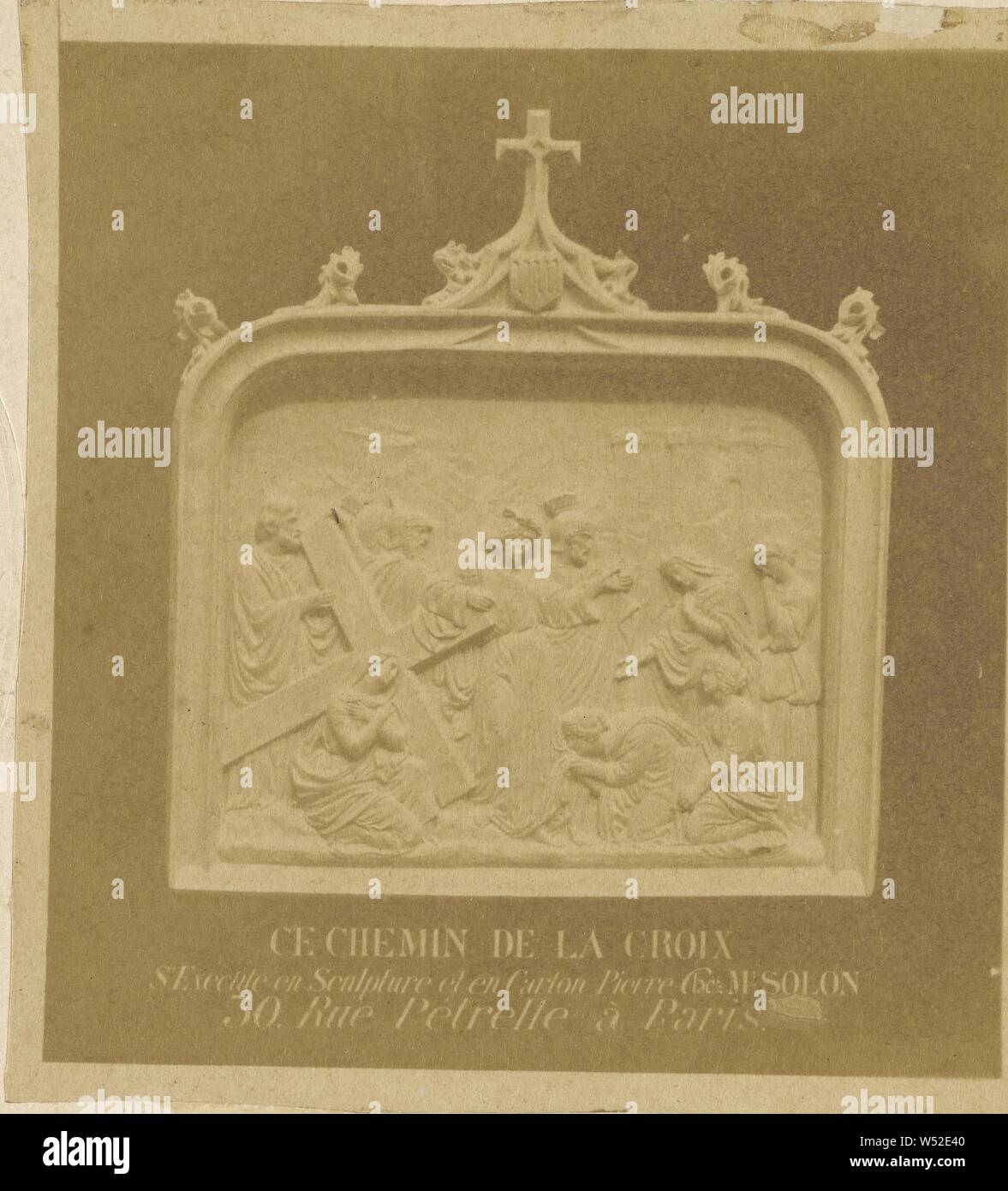 Skulptur Der achte Station des Kreuzes von Solon, unbekannte Teekocher, Französisch, über 1865, Eiweiß silber Drucken Stockfoto