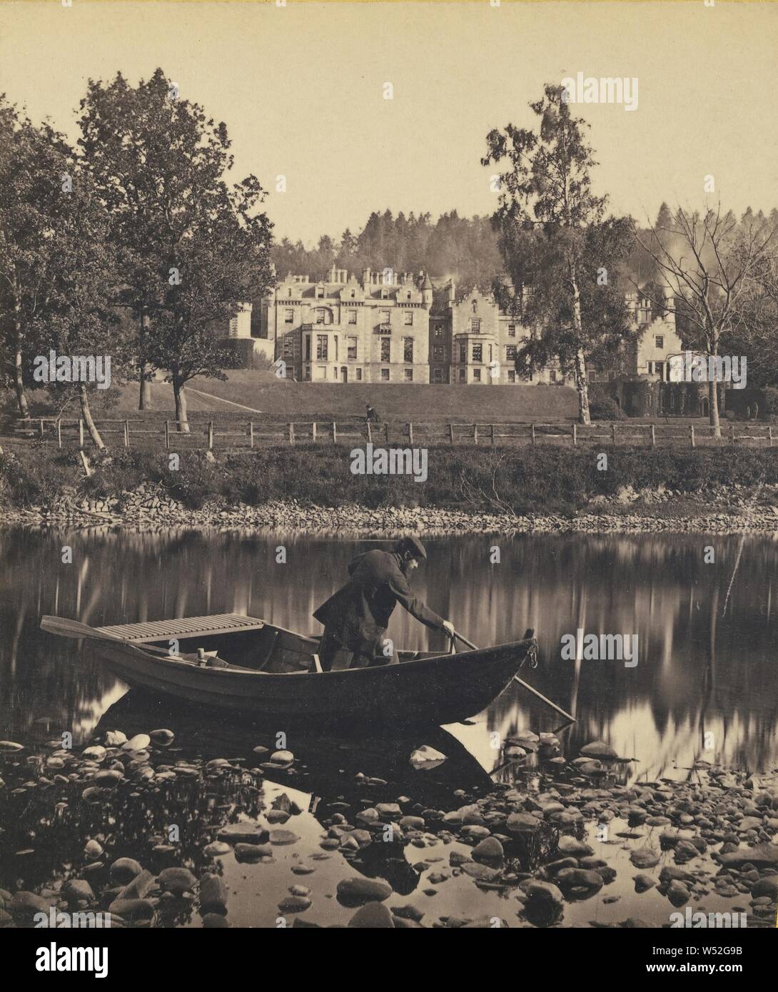 Abbotsford, vom Fluss., George Washington Wilson (Schottische, 1823 - 1893), ca. 1865, Eiweiß silber Drucken Stockfoto