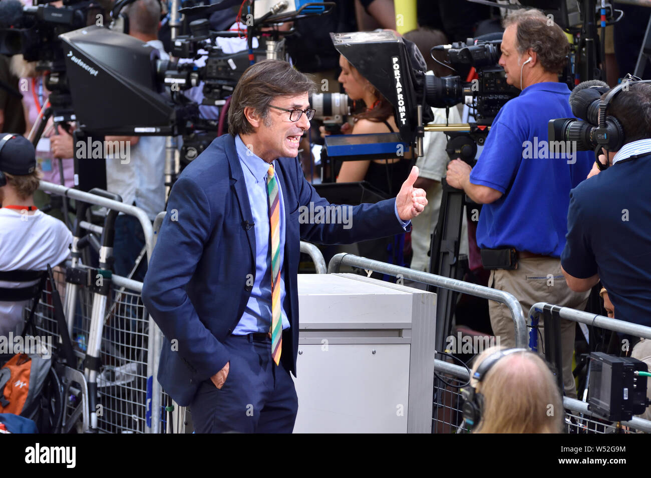 Robert Peston-politischen Herausgeber von ITV Nachrichten - in der Downing Street 24. Juli 2019, der Tag, Boris Johnson Premierminister wurde Stockfoto