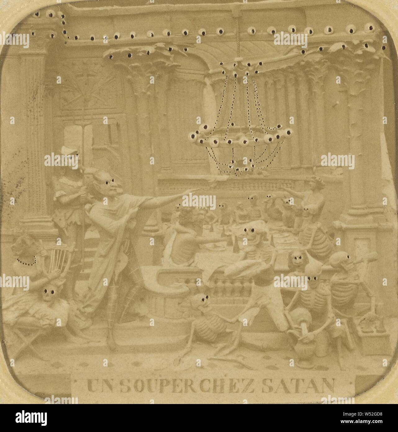 Die Skulptur mit dem Titel Un Souper chez Satan, zu Adolphe Block (Französisch, 1829-1900), 1860, von Hand gefärbt Eiweiß Silber drucken Zugeschrieben Stockfoto