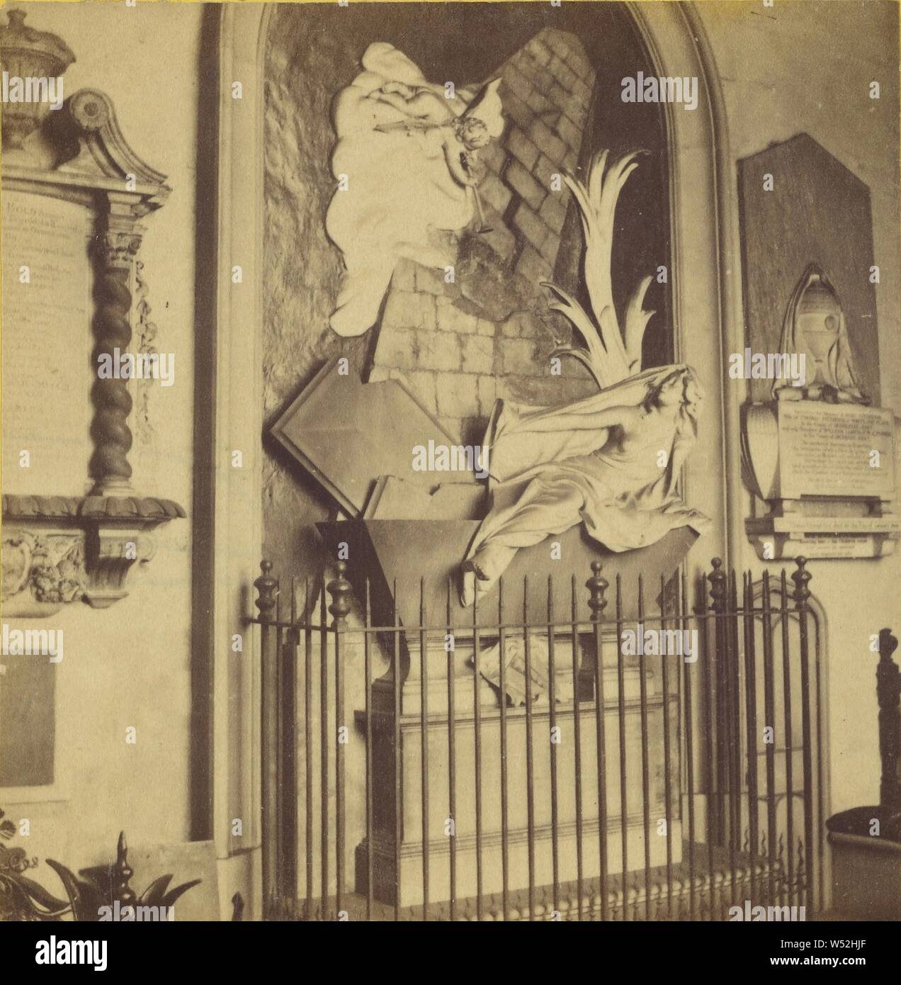 Wrexham Kirche, Frau Myddelton Denkmal., Unbekannten, Britischen, über 1865, Eiweiß silber Drucken Stockfoto