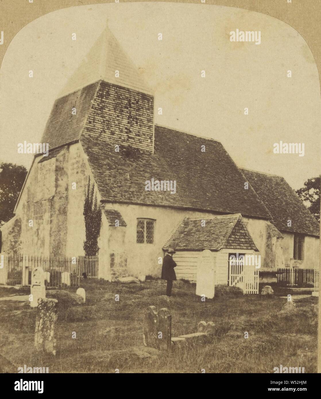 Hastings. Hollington Kirche., Unbekannten, Britischen, über 1865, Eiweiß silber Drucken Stockfoto