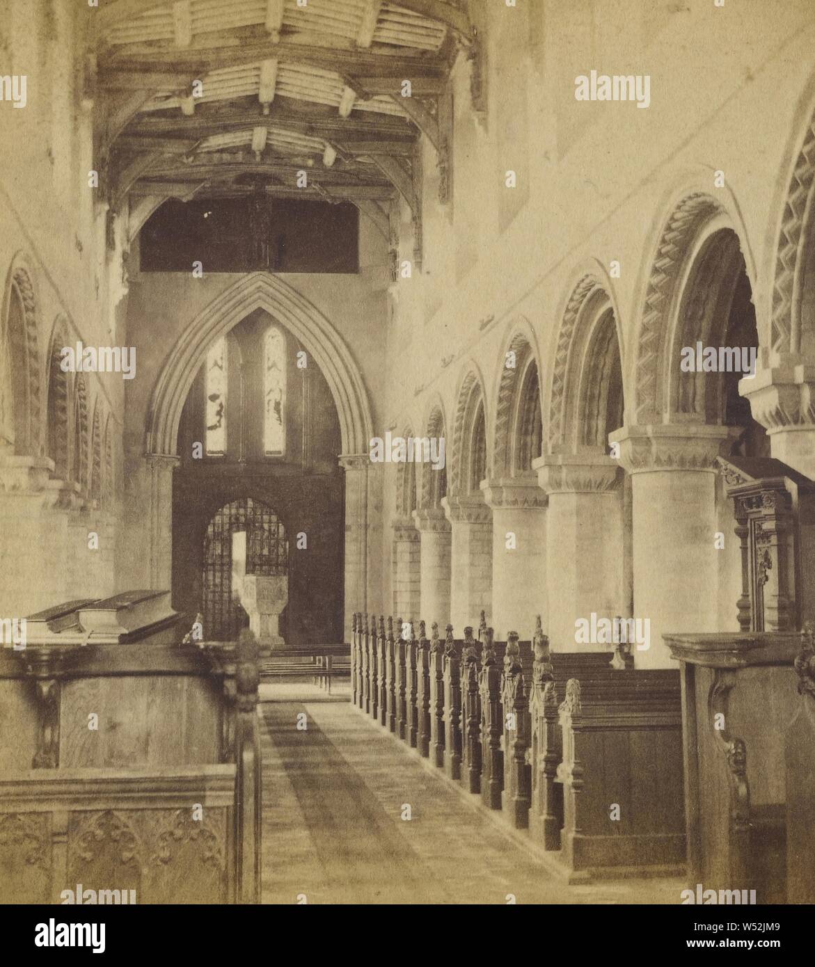 Innenraum einer Kirche, Unbekannten, Britischen, ungefähr 1860, Eiweiß silber Drucken Stockfoto
