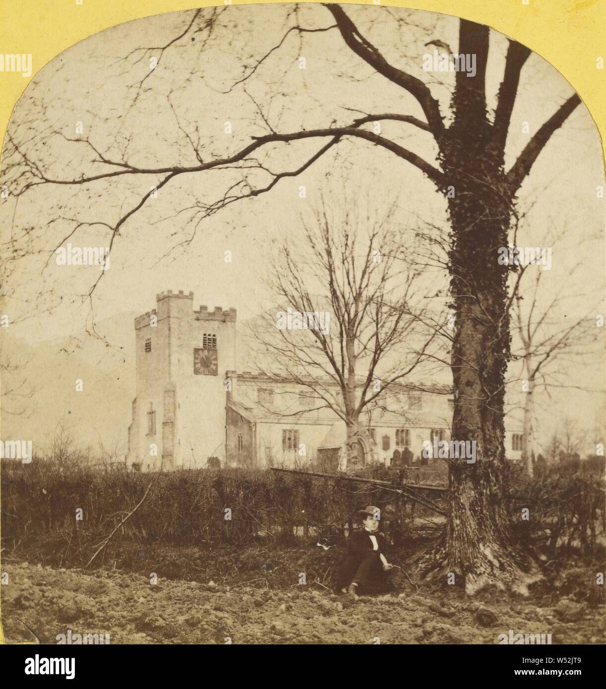 Ein Peep bei Crosthwaite Kirche., Unbekannten, Britischen, ungefähr 1860, Eiweiß silber Drucken Stockfoto
