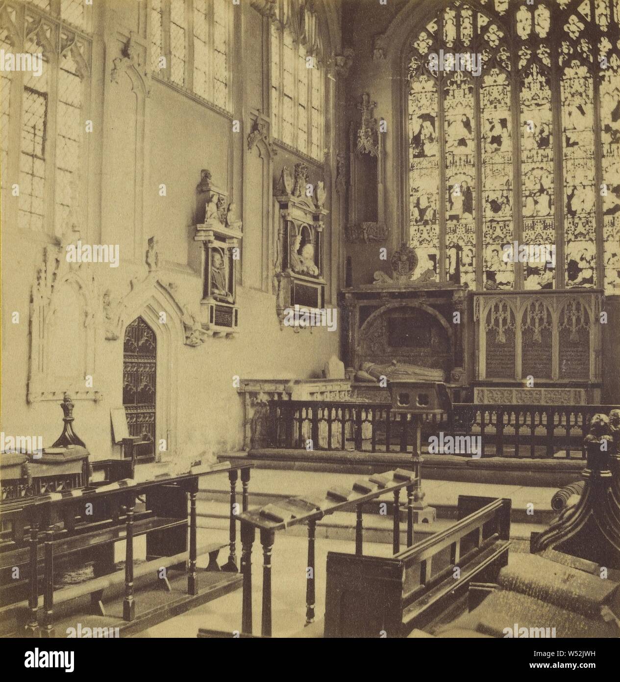 Stratford-upon-Avon - Die Kirche, Interieur der Altarraum., Unbekannten, Britischen, ungefähr 1860, Eiweiß silber Drucken Stockfoto