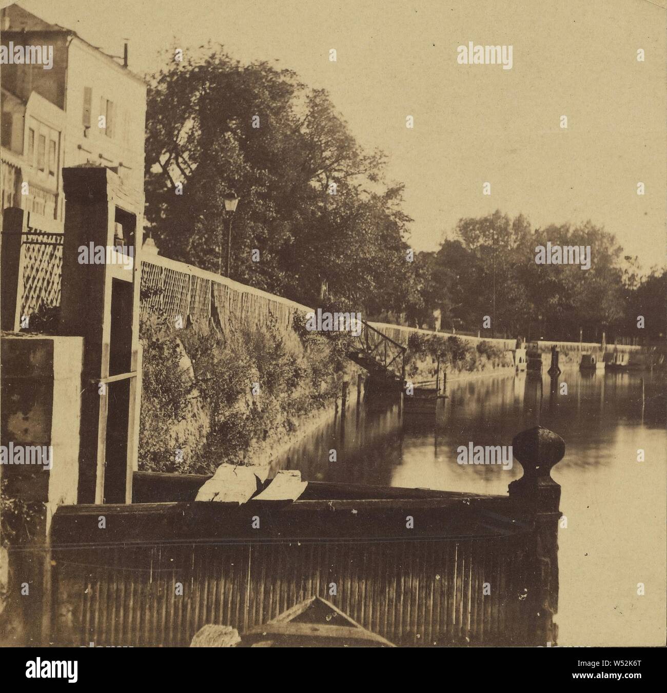 Enghien-Les-Bains. Le Quai, Rive Gauche, Furne et Fils & H. Tournier, ungefähr 1860, Eiweiß silber Drucken Stockfoto