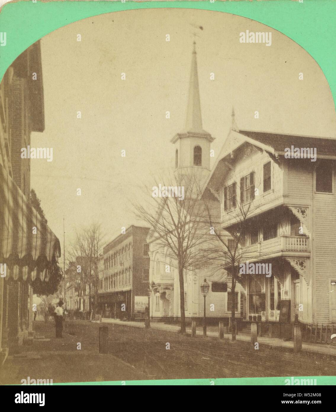 Kirche, zurückzuführen auf Albert M. McKenney (Amerikanisch, aktive 1860s - 1880s), ca. 1880, Eiweiß silber Drucken Stockfoto