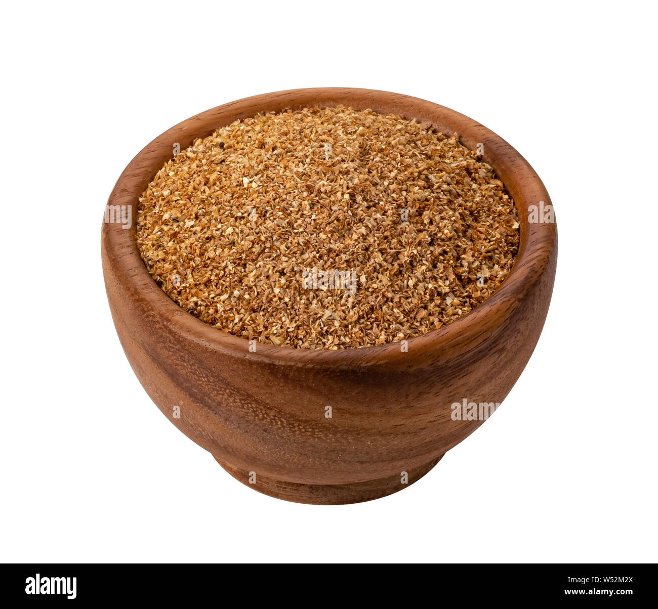 Faser essen. Trockene pflanzliche Faser in der Schüssel auf weißem Hintergrund mit Freistellungspfad isoliert, Boden essbar und gesunden Cellulose Stockfoto