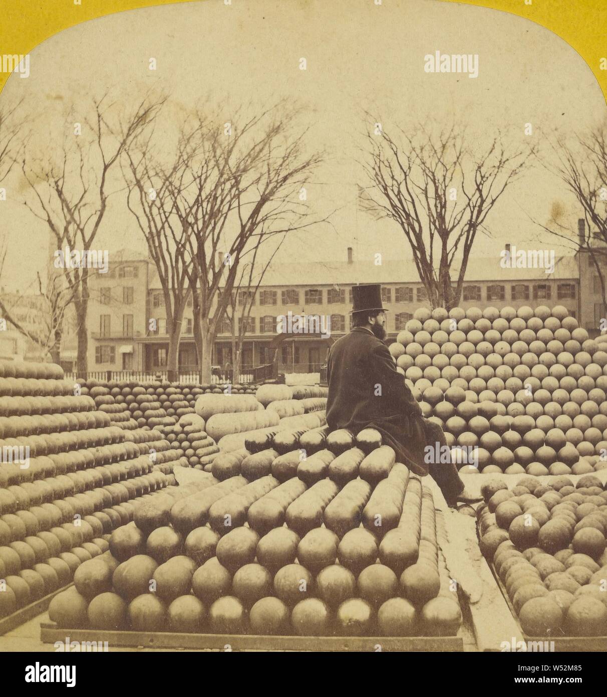 Marine Kaserne, Charlestown Navy Yard., Unbekannten, amerikanischen, 1861 - 1865, Eiweiß silber Drucken Stockfoto