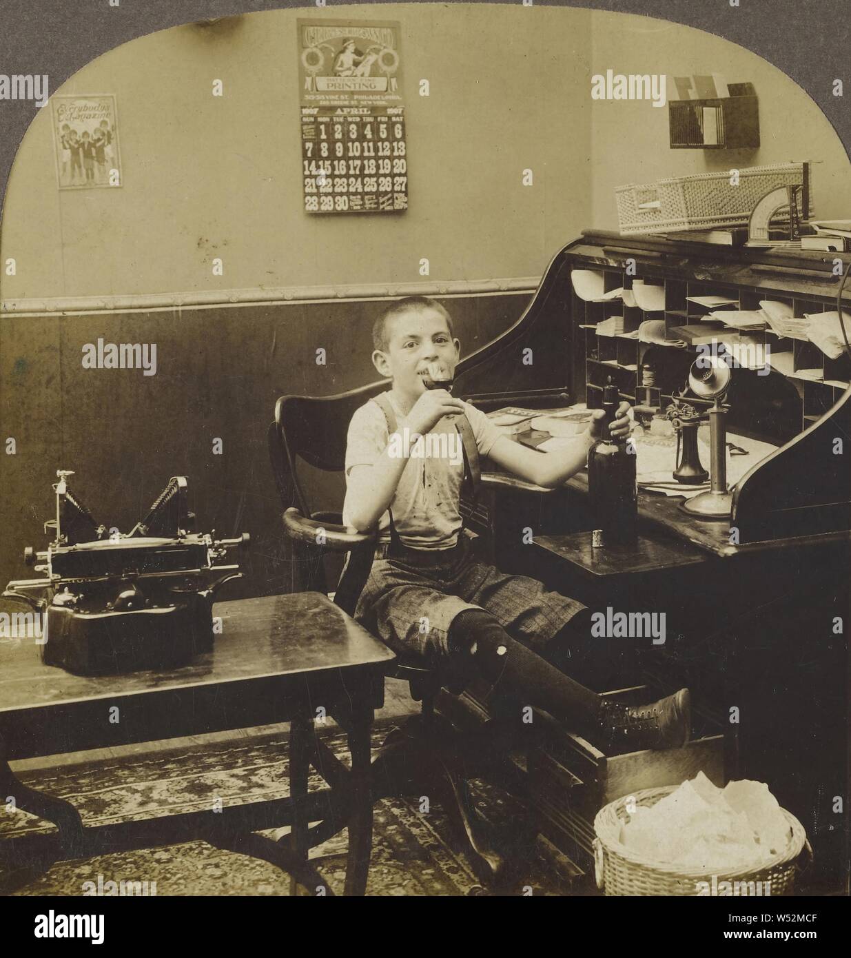 Hier glückliche Tage., E.W. Kelley (Amerikanisch, aktiv 1868 - 1908), 1907, Silbergelatineabzug Stockfoto