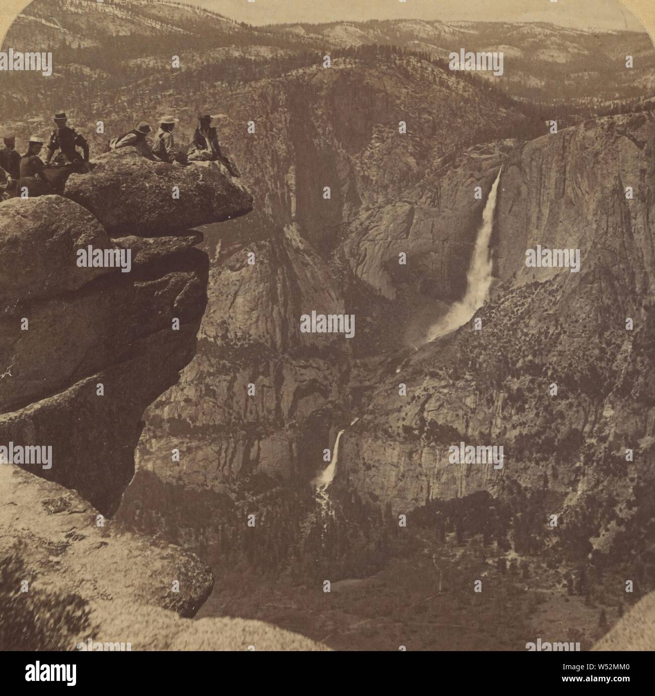 Fast eine Meile gerade nach unten und nur ein Schritt, Yosemite vom Glacier Point, Cal., Strohmeyer & Wyman, 1894, Eiweiß silber Drucken Stockfoto