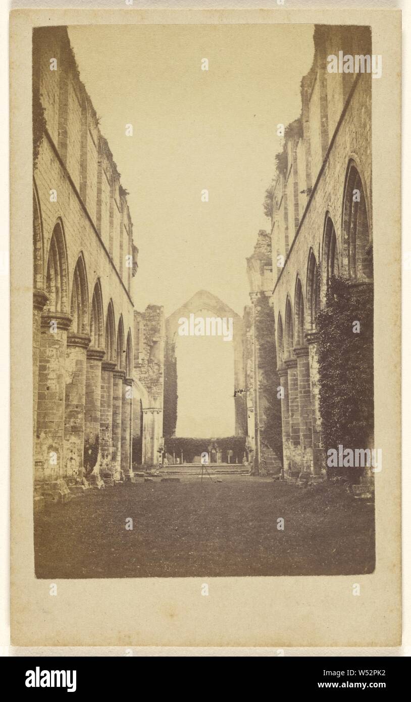 Fountains Abbey Kirchenschiff., T.C. Hammond (Briten, aktive Ripon, England 1860), ca. 1865, Eiweiß silber Drucken Stockfoto