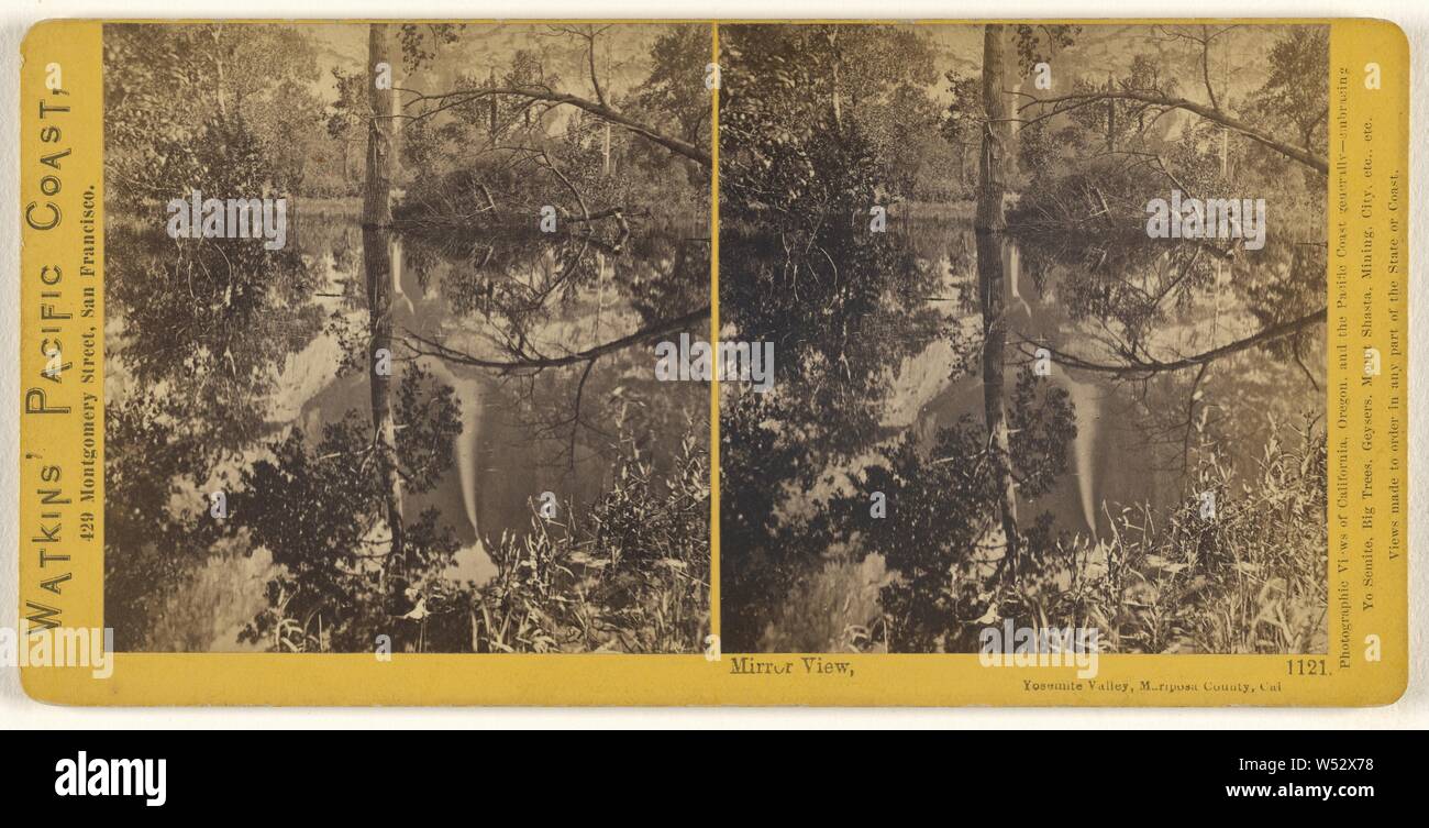 Spiegel Ansicht, Yosemite Tal (1121), Carleton Watkins (American, 1829-1916), Kalifornien, USA, 1860s - 1880s, Eiklar Silber drucken, 8,9 x 17,8 cm (3 1/2 x 7 in Stockfoto