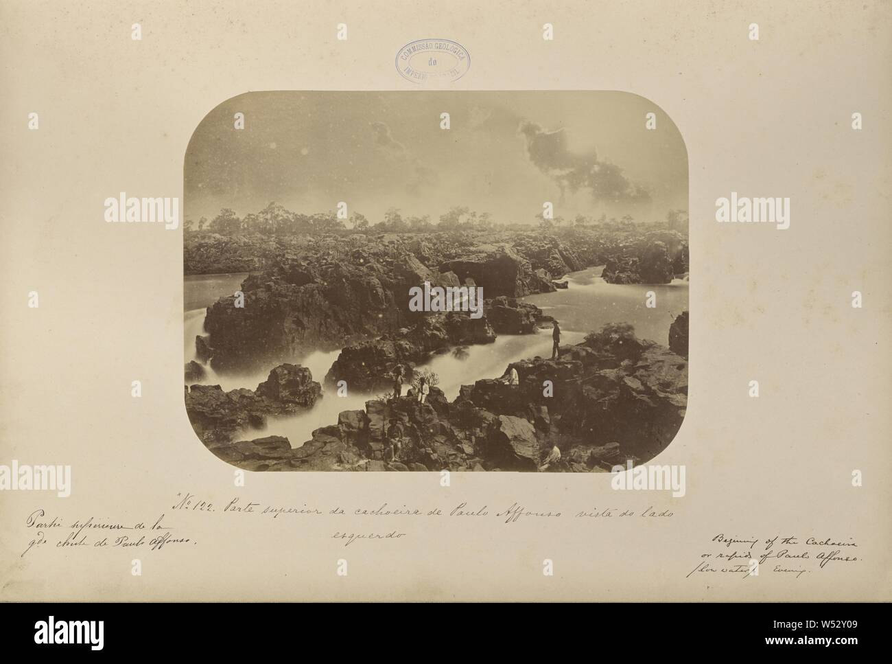 Parte superior Da Cachoeira de Paulo Affonso Vista do lado Esquerdo, Marc Ferrez (Brasilien, 1843-1923), Paulo Afonso, Bahia, Brasilien, 1875-1876, Eiweiß Silber drucken, 19,2 × 25,4 cm (7 9/16 x 10 in Stockfoto