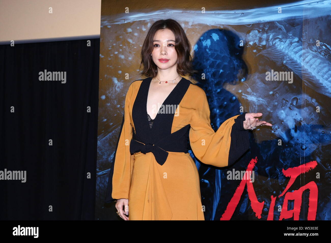 Taiwanesische Schauspielerin Vivian Hsu besucht eine Pressekonferenz für den Film "Der Teufel Fisch" in Taipei, Taiwan, 19. Oktober 2018. Stockfoto