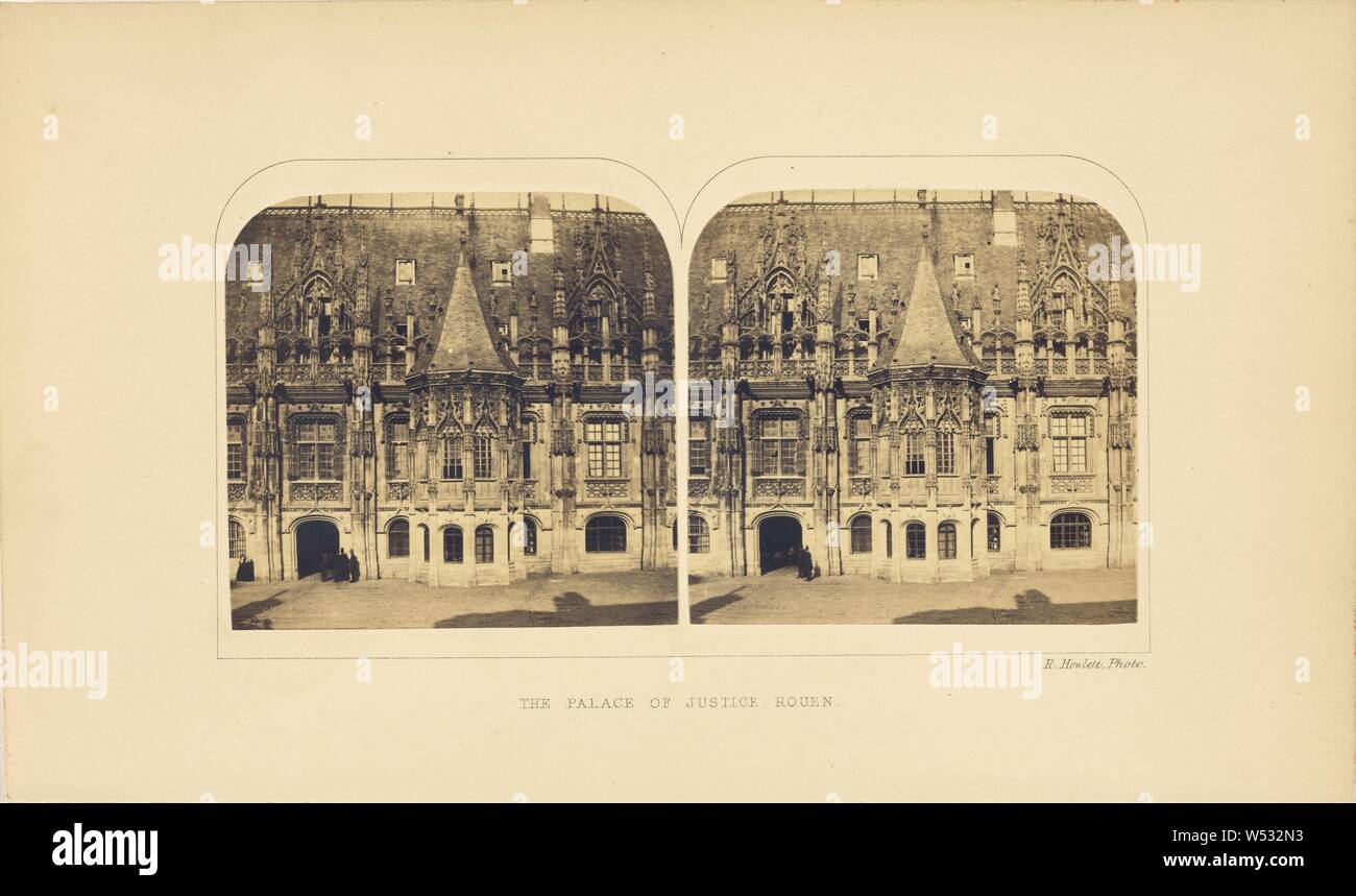 Der Palast der Justiz, Rouen, Robert Howlett (British, 1831-1858), Rouen, Frankreich, um 1858, Eiweiß Silber drucken, 6,8 x 14,3 cm (2 11/16 x 5 5/8 Zoll Stockfoto