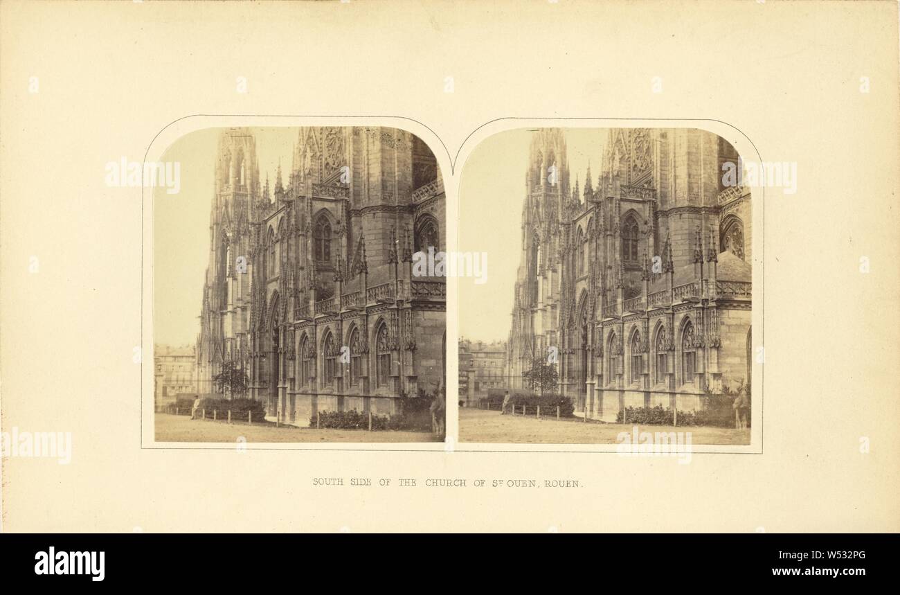 Südseite der Kirche von St. Ouen, Rouen, möglicherweise Robert Howlett (British, 1831-1858), Rouen, Frankreich, ca. 1858 - 1860, Eiweiß Silber drucken, 7,5 x 14,1 cm (2 15/16 x 5 9/16 Zoll Stockfoto