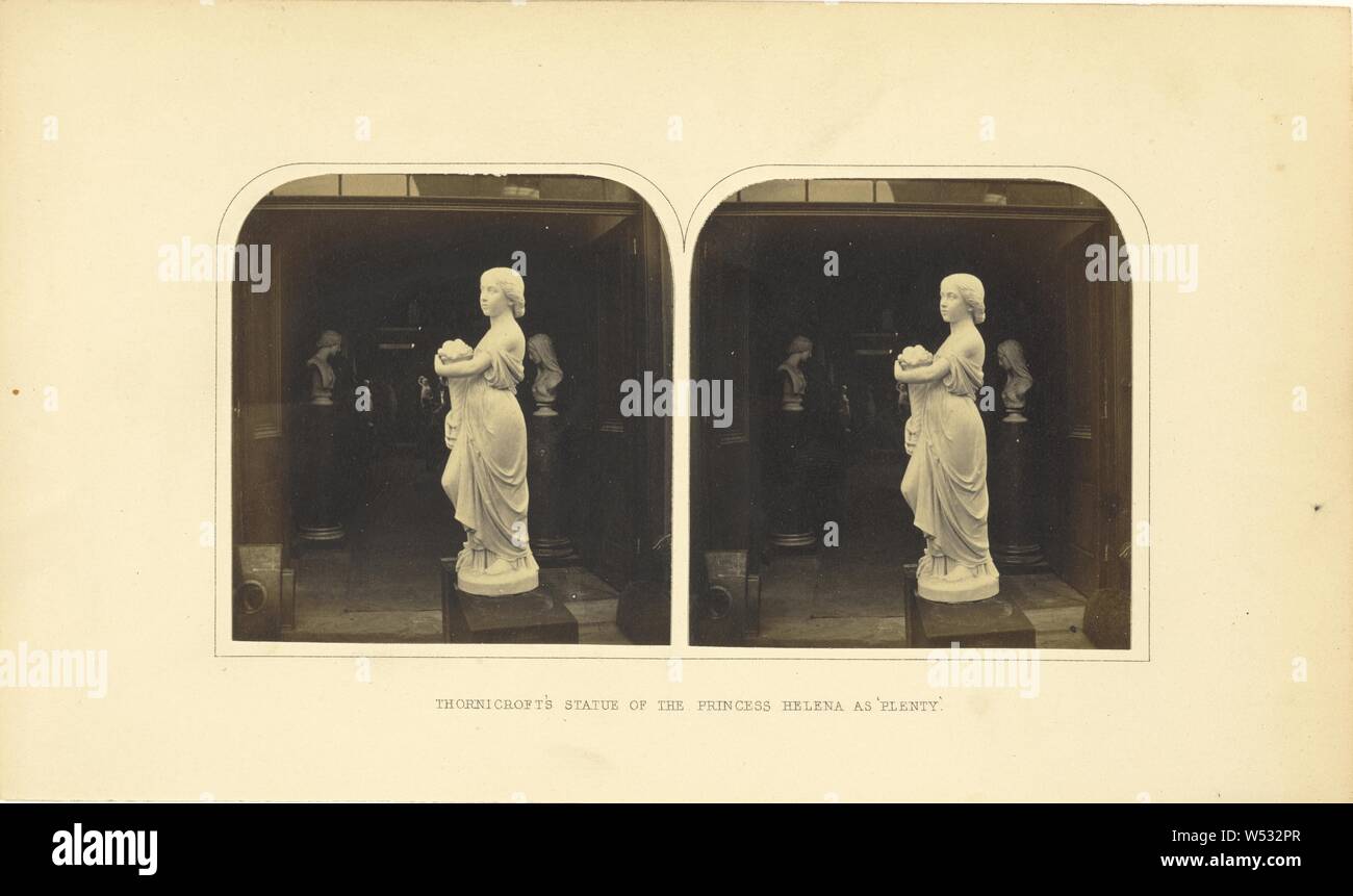 Die Thornycroft Statue der Prinzessin Helena als 'Viel', Roger Fenton (Englisch, 1819 - 1869), London, England, ca. 1859 - 1861, Eiweiß Silber drucken, 7.3 x 14.1 cm (2 7/8 x 5 9/16 Zoll Stockfoto