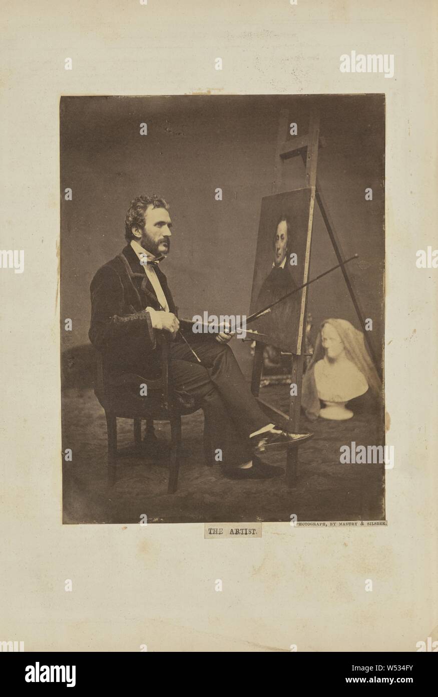 Der Künstler, Samuel Masuren & George M. Silsbee, Boston, Massachusetts, USA, 1854, gesalzen Papier drucken, 19,5 × 14,8 cm (7 11/16 × 5 13/16-in Stockfoto
