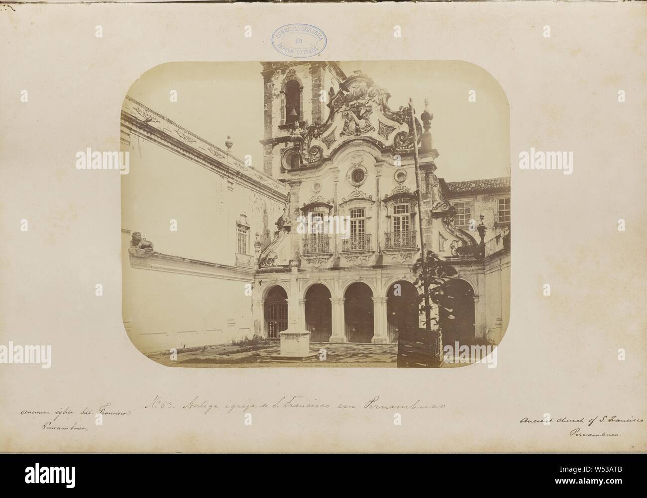 Antiga Igreja de São Francisco em Pernambuco, Marc Ferrez (Brasilien, 1843-1923), Olinda, Pernambuco, Brasilien, 1875-1876, Eiweiß silber Drucken, 21 × 26.6 cm (8 1/4 x 10 1/2 in. Stockfoto