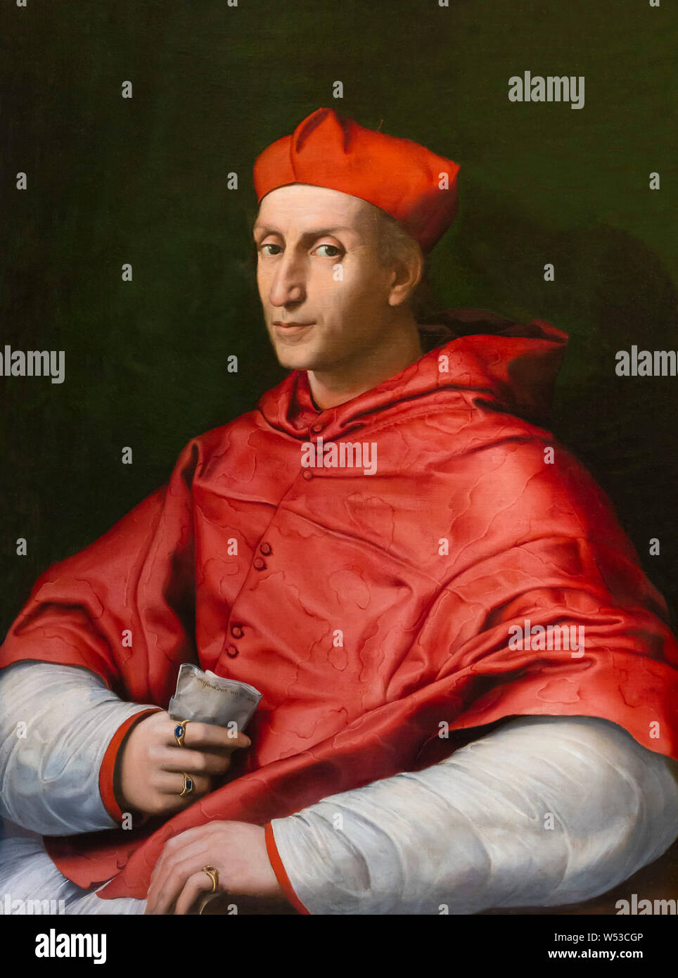 Porträt des Kardinal Dovizzi de Bibbiena, Raphael, 1516, Galerie Palatina, Palazzo Pitti, Florenz, Toskana, Italien, Europa Stockfoto