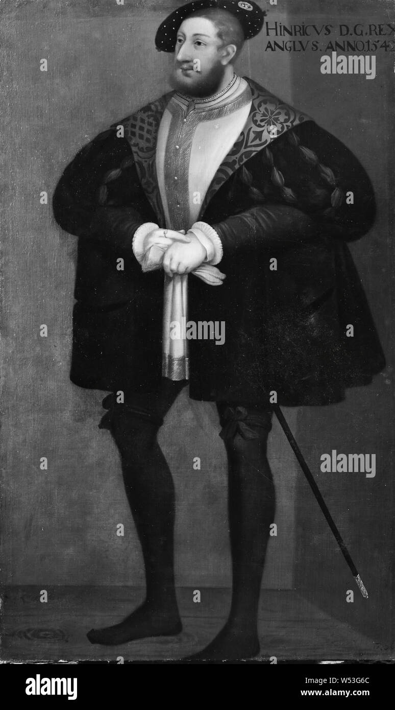 David Frumerie, König Heinrich VIII., Heinrich VIII., 1491-1547, König von England, Malerei, Portrait, Heinrich VIII. von England, 1667, Öl auf Leinwand, Höhe zugeschrieben, 194 cm (76,3 Zoll), Breite 115 cm (45,2 Zoll) Stockfoto