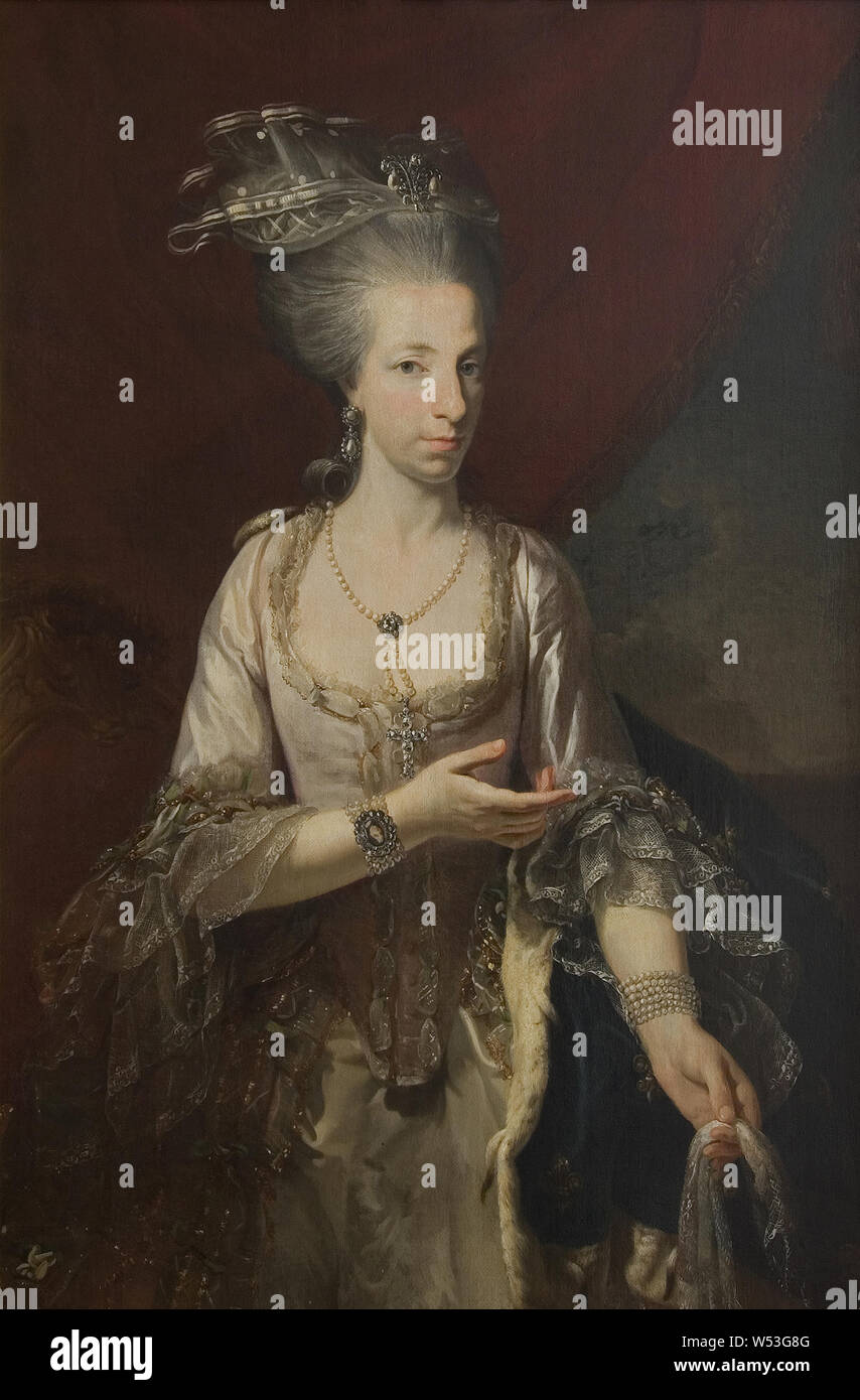Unbekannter Maler, Maria Amalia, 1746-1804, Erzherzog von Österreich die Herzogin von Parma, Malerei, Öl auf Leinwand, gerahmt, Höhe 168,5 cm (66,3 Zoll), Breite 96 cm (37,7 Zoll), Tiefe, 14 cm (5,5 Zoll) Stockfoto