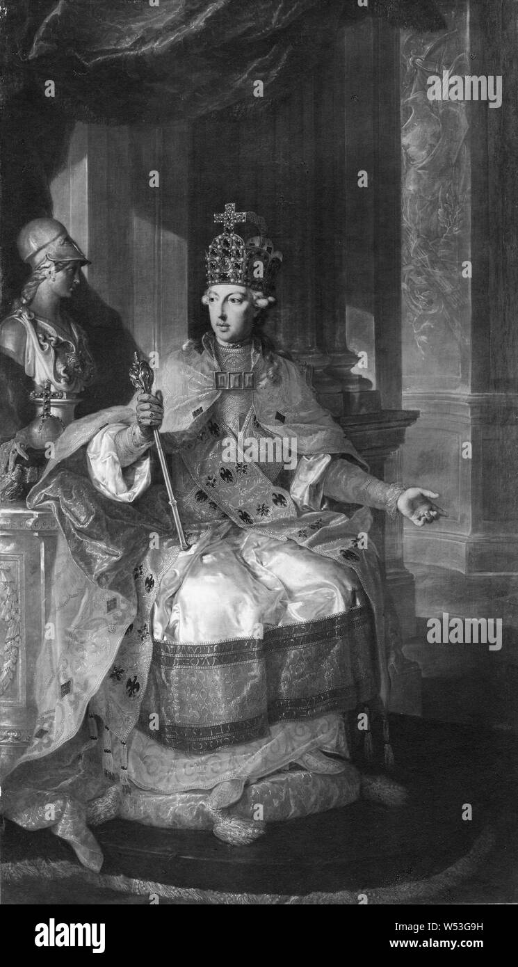 Joseph Hickel, Joseph II., 1741-1790, German-Roman Kaiser König von Österreich, Malerei, Öl auf Leinwand, Höhe 258 cm (93 Zoll), Breite 150 cm (59 Zoll) Stockfoto