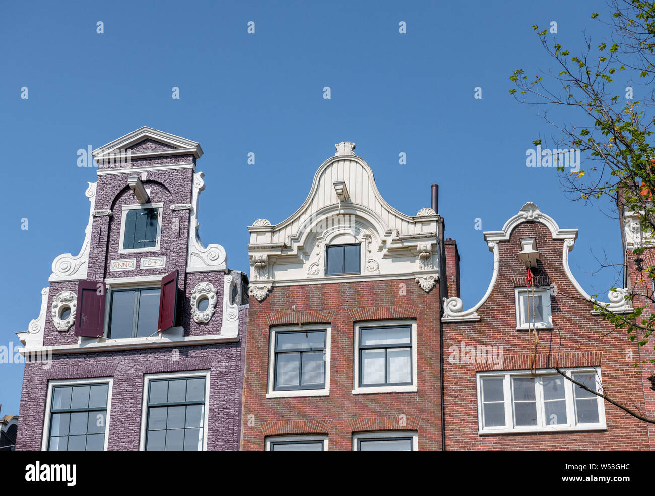 Typische holländische Canal House styles. Stockfoto