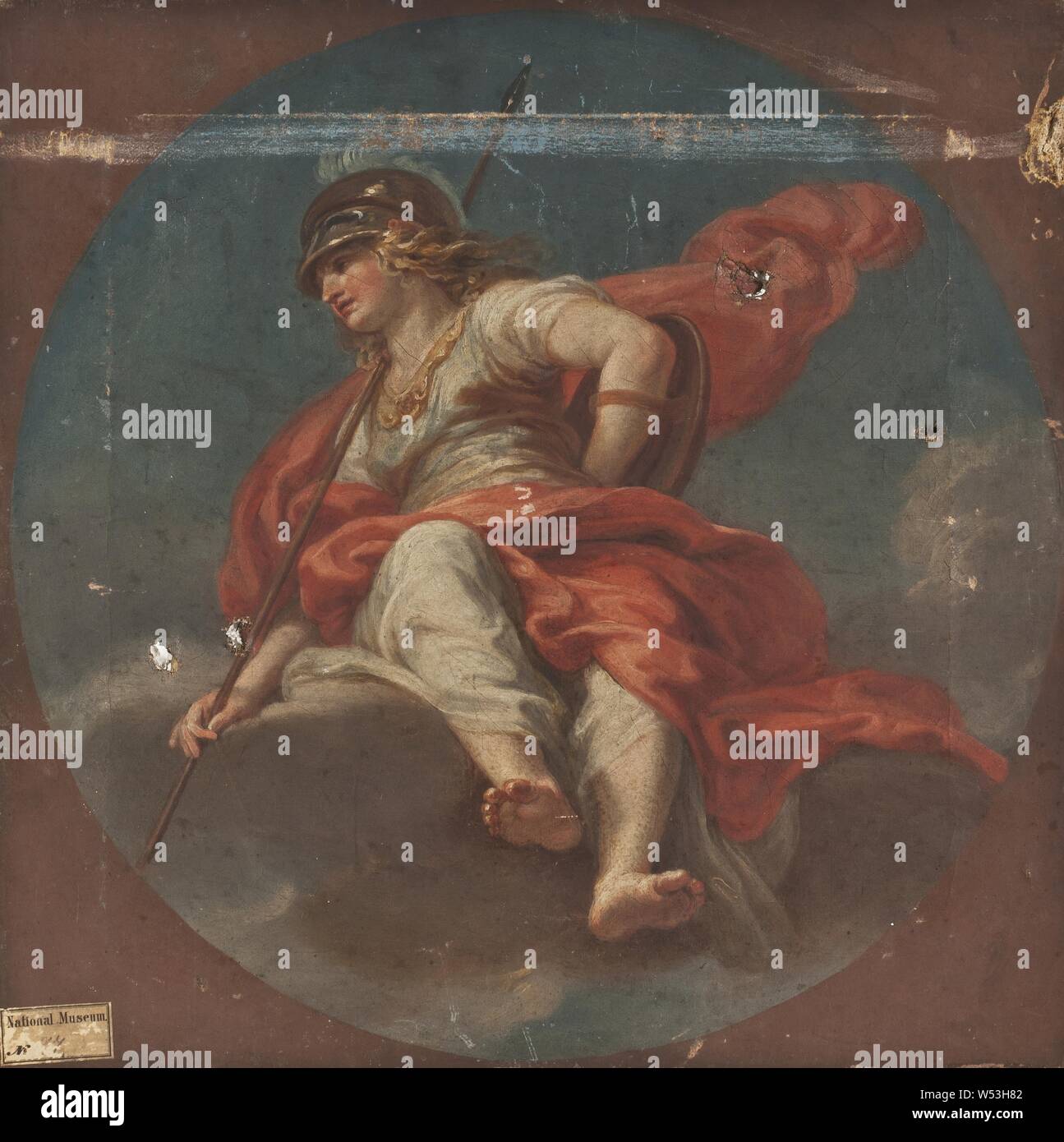 Tommaso Conca, Pallas Athene, Öl auf Leinwand, Höhe 35 cm (13,7 Zoll), Breite 35,5 cm (13,9 Zoll) Stockfoto