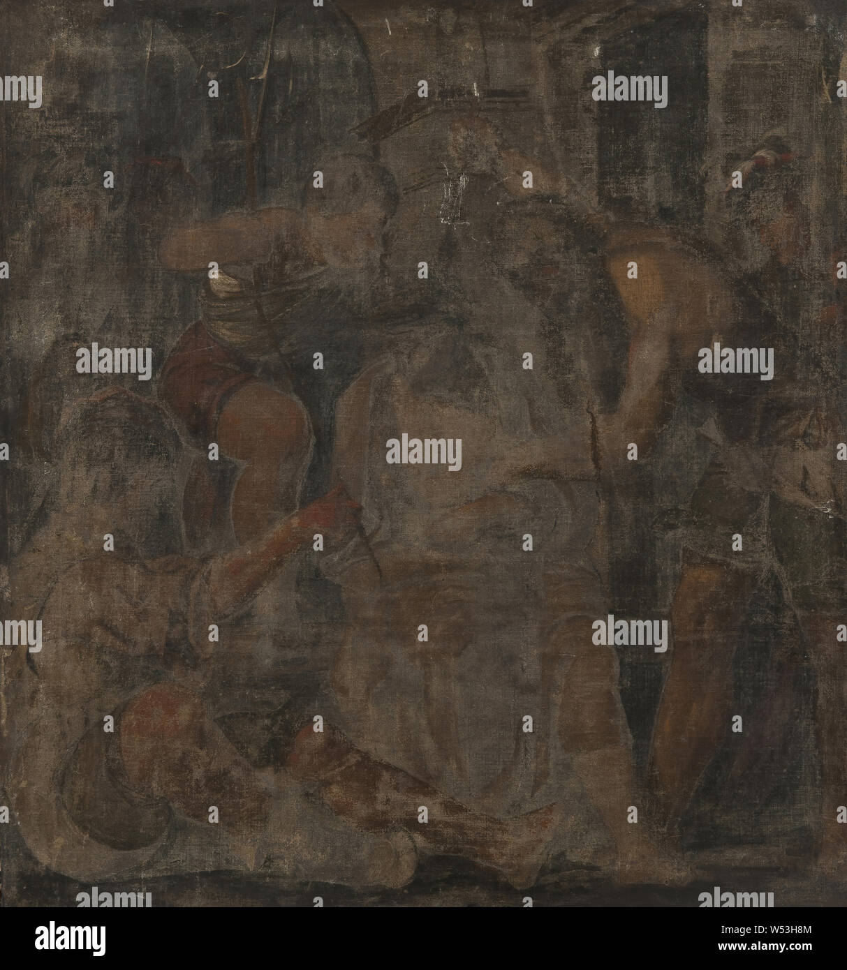 Zurückzuführen auf Callisto Piazza, (1500-1561), Christus mit der Dornenkrone, Öl auf Leinwand, Höhe: 67,5 cm (26,5 cm), Breite: 65,5 cm (25,7) Stockfoto