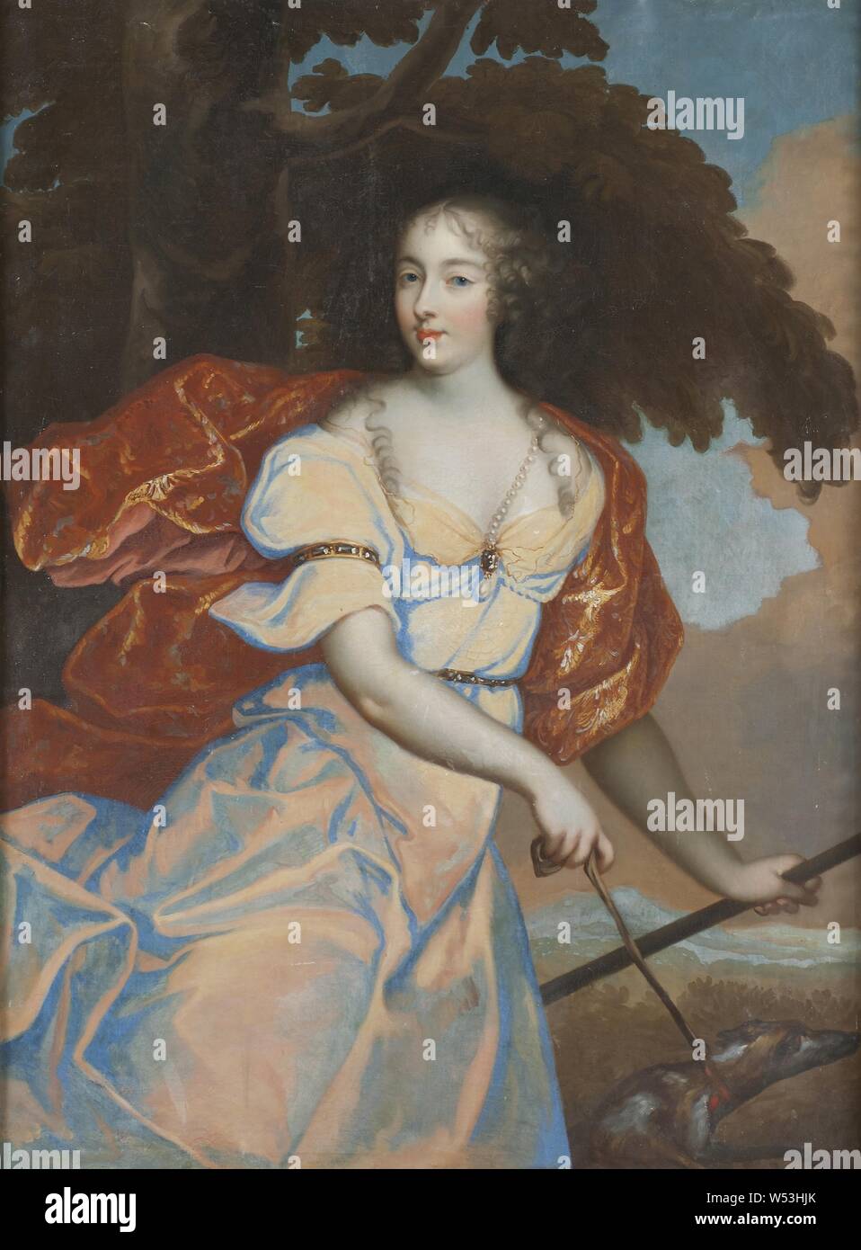 Louise de La Vallière, Louise de La Vallière als Diana 1644-1710, Malerei, Öl auf Leinwand, Höhe 130,5 cm (51,3 Zoll), Breite 99 cm (38,9 Zoll) Stockfoto