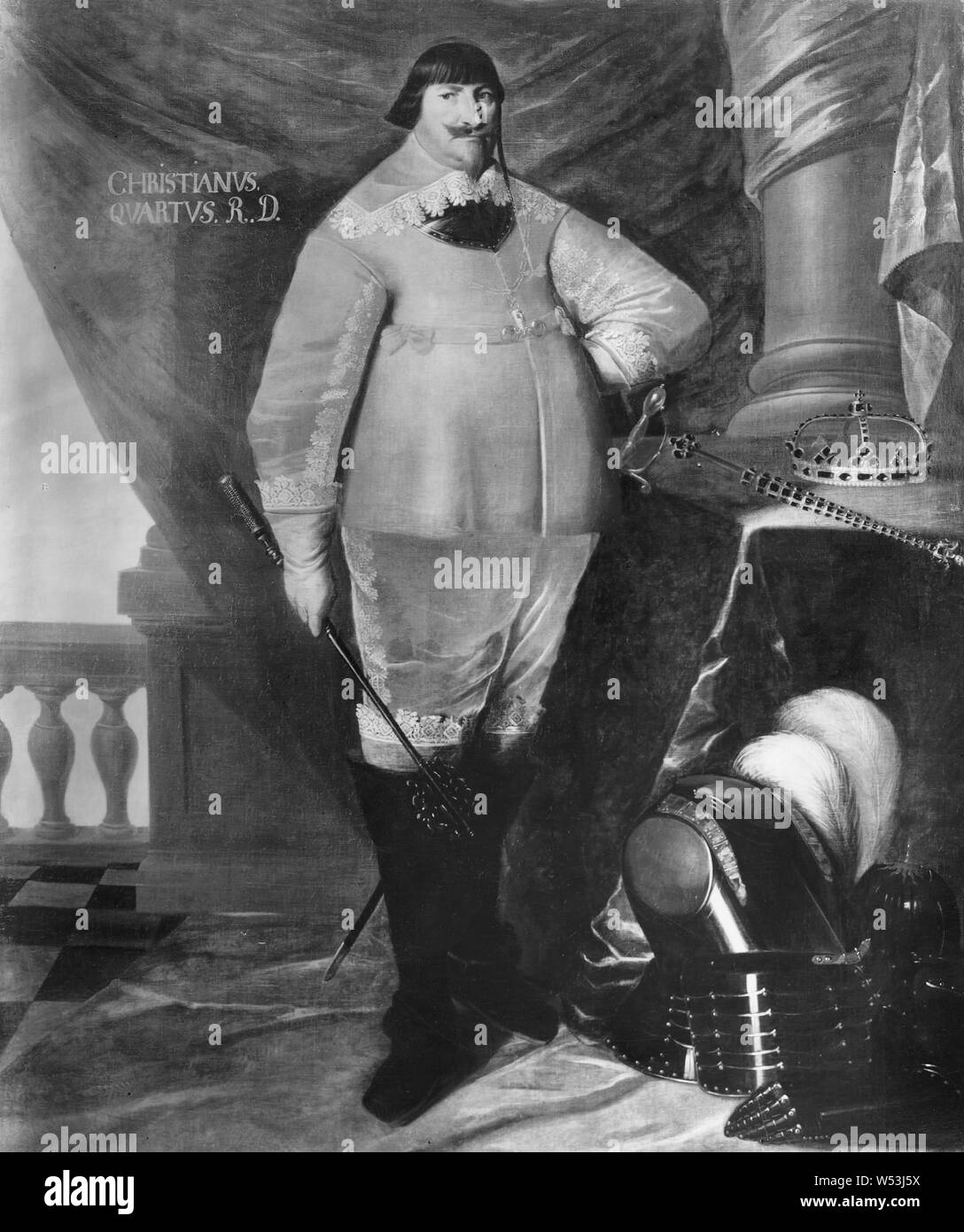 König Christian IV., Christian IV., 1577-1648, König von Dänemark und Norwegen, Malerei, Öl auf Leinwand, Höhe 208 cm (81,8 Zoll), Breite 168 cm (66,1 Zoll) Stockfoto
